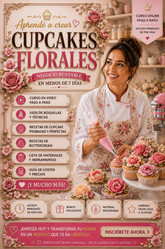 Curso Online Cupcakes Florales
